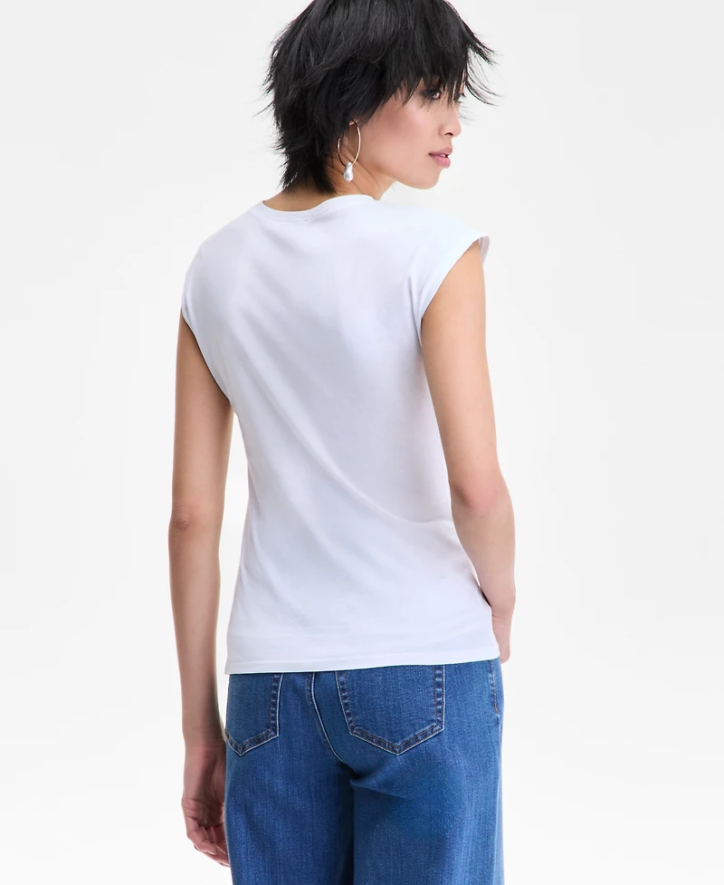I.n.c. International Concepts Women's Side-Cinched Cotton Tank Top, Exclusively at Macy's