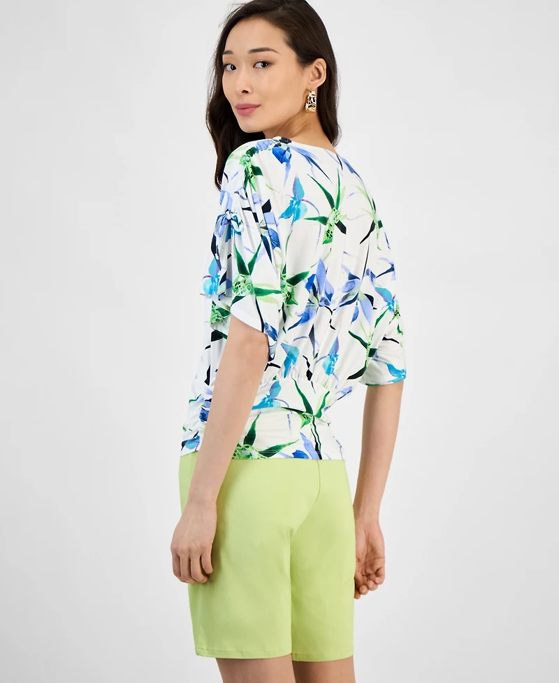 I.n.c. International Concepts Women's Side-Tie Animal-Print Top