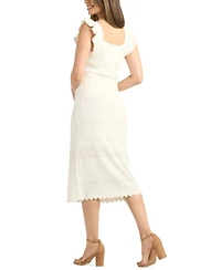Bcx Juniors' Crochet Square-Neck Sleeveless Sweater Dress