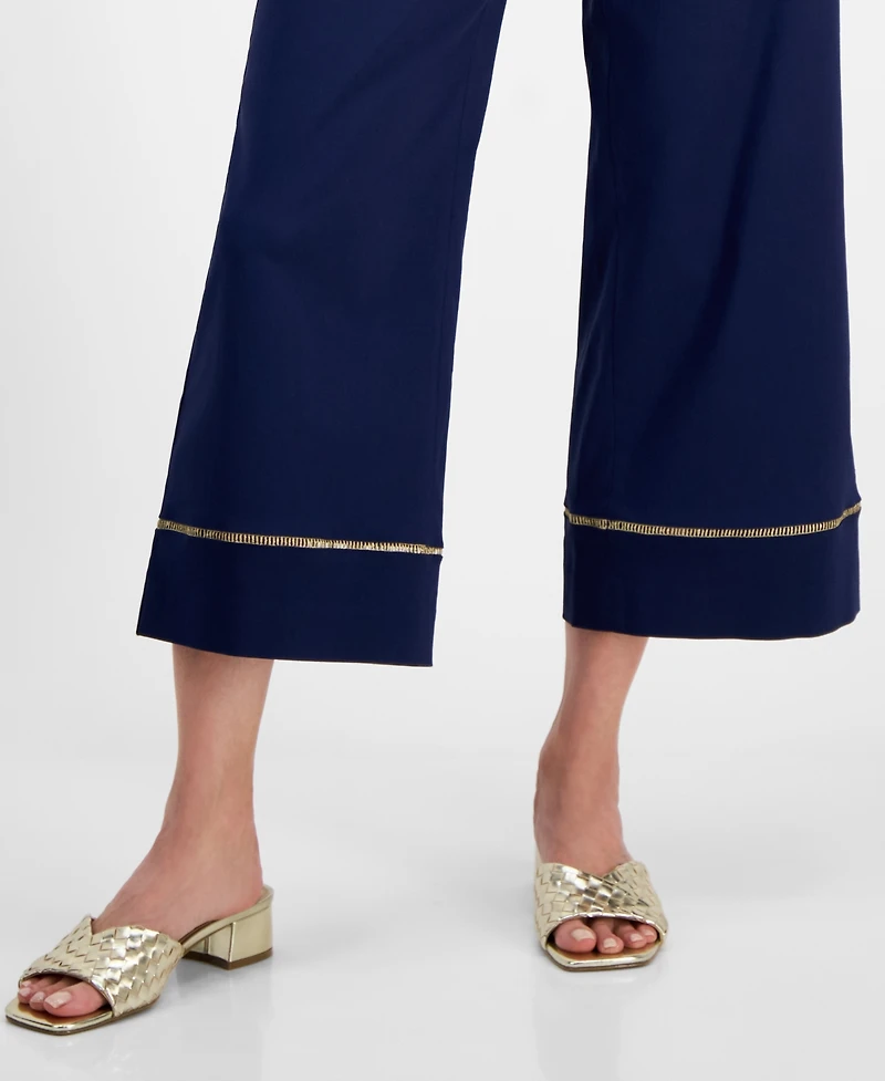 Jm Collection Women's Metallic-Trim Pull-On Capri Pants, Exclusively at Macy's