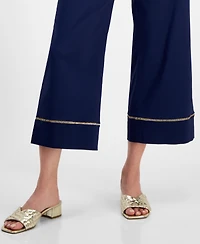 Jm Collection Women's Metallic-Trim Pull-On Capri Pants, Exclusively at Macy's