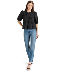 Steve Madden Women's Paula Eyelet Tie-Front Cotton Top