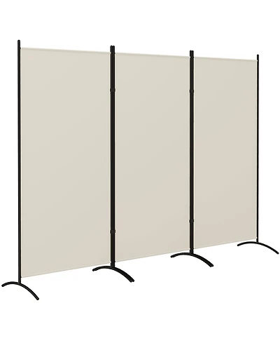 Homcom 6' 3 Panel Room Divider, Indoor Privacy Screen for Home, Light