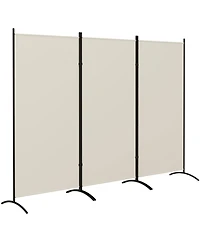 Homcom 6' 3 Panel Room Divider, Indoor Privacy Screen for Home, Light