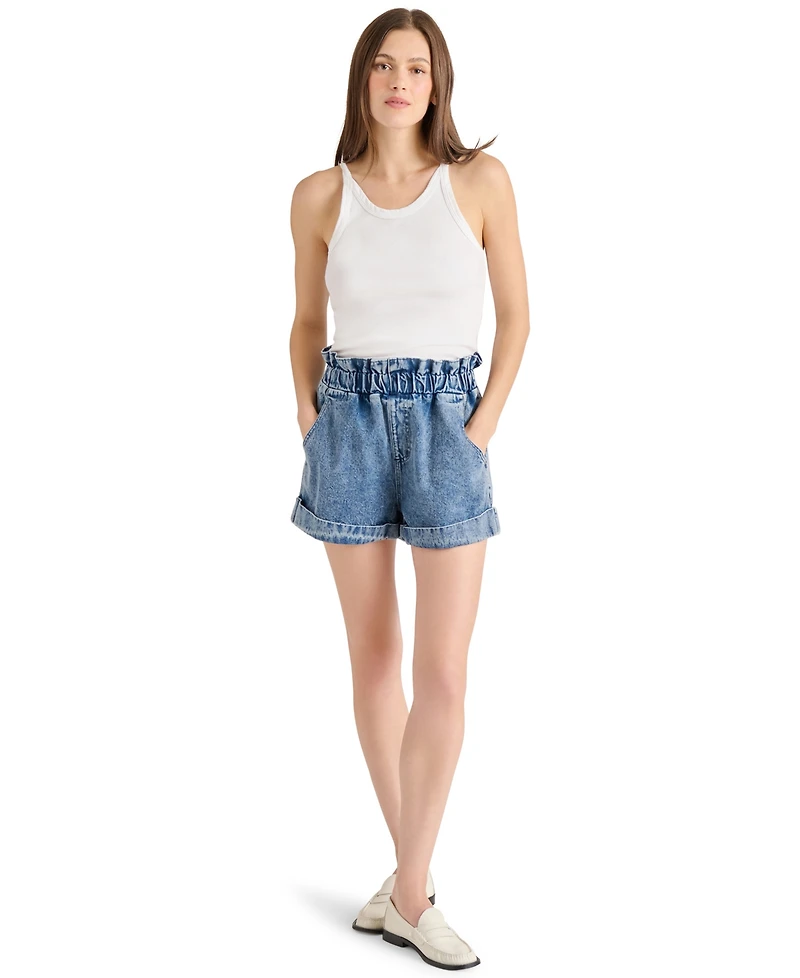 Steve Madden Women's Elare High-Rise Cotton Denim Shorts