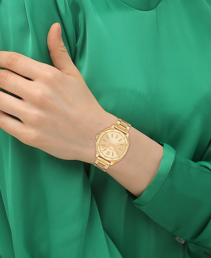 Coach Women's Kitt Gold-Tone Stainless Steel Bracelet Watch