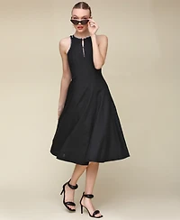 Avec Les Filles Women's Panelled Halter Swing Dress