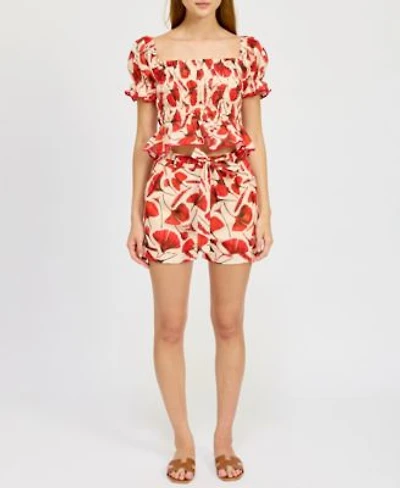 En Saison Womens Josie Crop Top Josie Belted Shorts