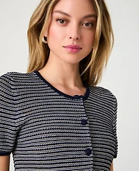 French Connection Women's Zig Zag Striped Knit Cardigan