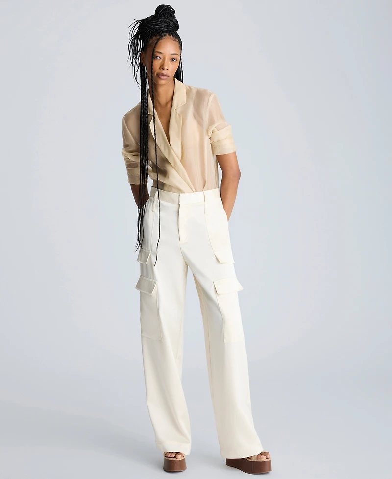 Kenneth Cole Women's High-Rise Cargo Pants