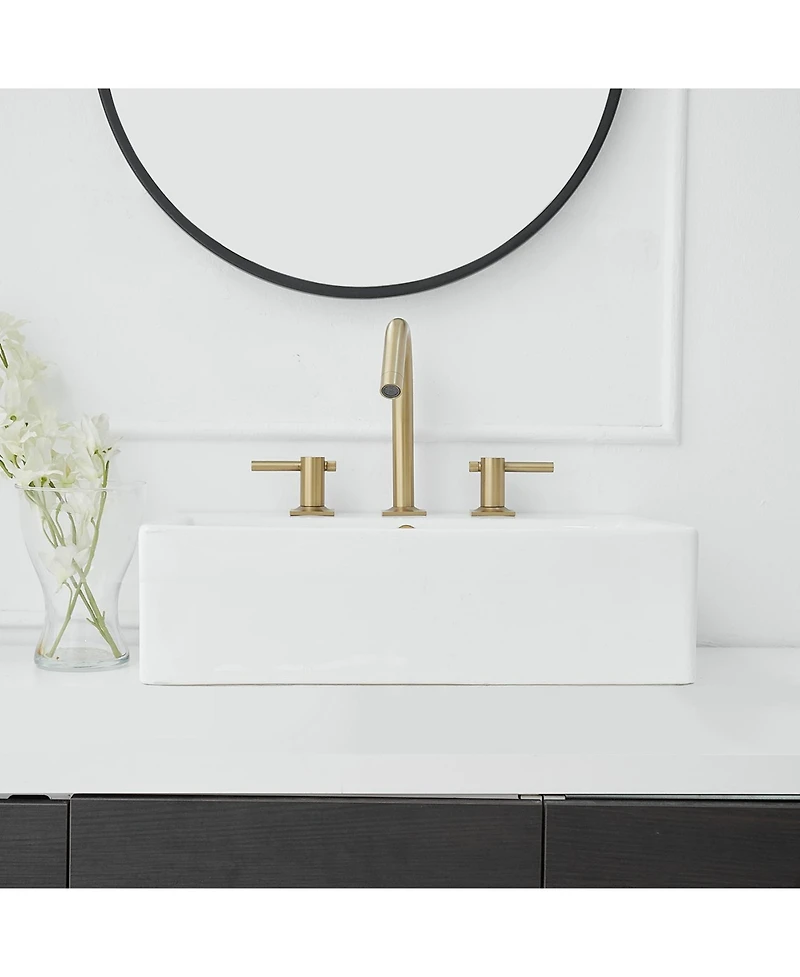 8 in. Widespread Double Handle High-Arc Bathroom Faucet Water-Saving With Drain Kit Brushed Nickel