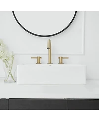 8 in. Widespread Double Handle High-Arc Bathroom Faucet Water-Saving With Drain Kit Brushed Nickel