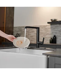 Single Handle Standard Kitchen Faucet in Matte Black