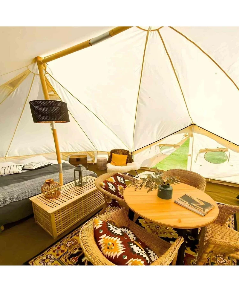 Streamdale 8-10 Person Canvas Bell Tent, Glamping, 4-Season Yurt, Family/Party Camping, 23x16,5ft