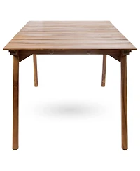 Streamdale Outdoor 6 Seater Acacia Wood Dining Set with Cushins,Finish and Cream