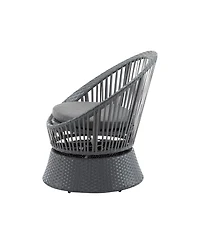 Streamdale Gray swivel wicker lounge chairs (set of 2), Modern, rattan/iron frame