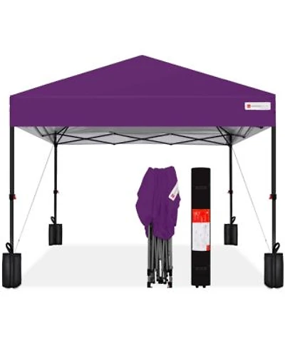 Best Choice Products 12x12ft Easy Setup Pop Up Canopy W 1 Button Setup Wheeled Case 4 Weight Bags