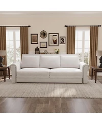 Streamdale 93.7" Velvet Chesterfield Sofa Bed 3-in-1 Convertible Sofa with Nailhead Trim