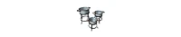 3-Piece Galvanized Metal Planter Set – Round Tub Design with Iron Stands