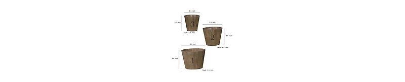 Set of 3 Round Wooden Planters – Various Sizes for Indoor & Outdoor Use