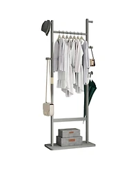 Streamdale Athenian Grey Coat Rack Solid Wood, Easy Assembly, Ideal for Entryway or Bedroom