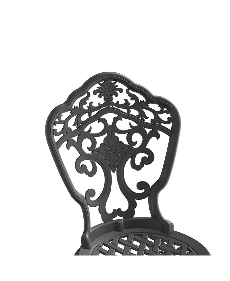 Streamdale -Piece Set Of All-Weather Cast Aluminum Dining Furniture Set With Black Frame