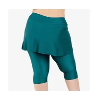 Calypsa Plus Skirted Swim Capris