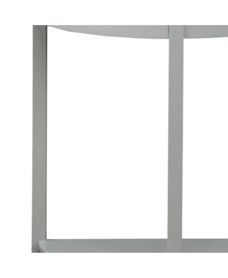 Half-Moon Console Table – Wooden Frame with Lower Storage Shelf