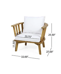 Streamdale Acacia patio club chair, Waterproof cushions, 400lb capacity
