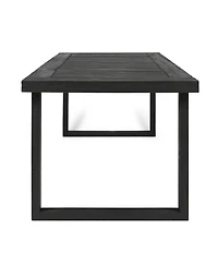 Streamdale Outdoor 6-Seater Acacia Wood Dining Set with Bench,Dark Gray/Light Gray