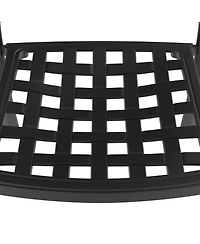 Streamdale 7-Piece Cast Aluminum Dining Set, 2 Swivel, 4 Chairs, Rectangular Table, Black Frame