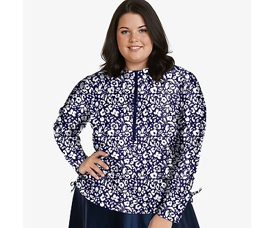 Calypsa Plus Half-Zip Nora Swim Top