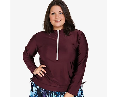 Calypsa Plus Half-Zip Nora Swim Top