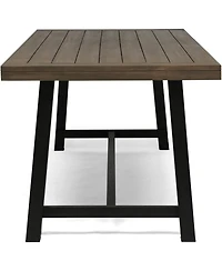 Streamdale Outdoor Acacia Wood 3 Piece Picnic Dining Set, Gray and Rustic Metal