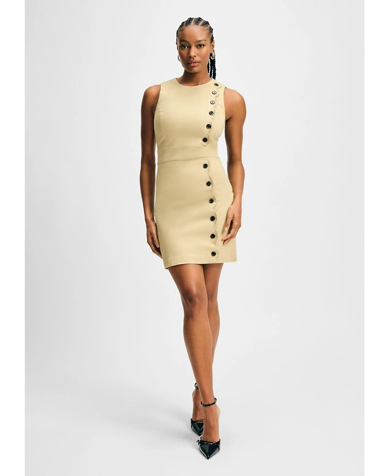 Isaac Mizrahi Women's Twill Scallop Sheath Dress