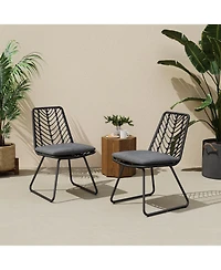 Streamdale Rattan & Iron Outdoor Dining Chairs - Set of 2