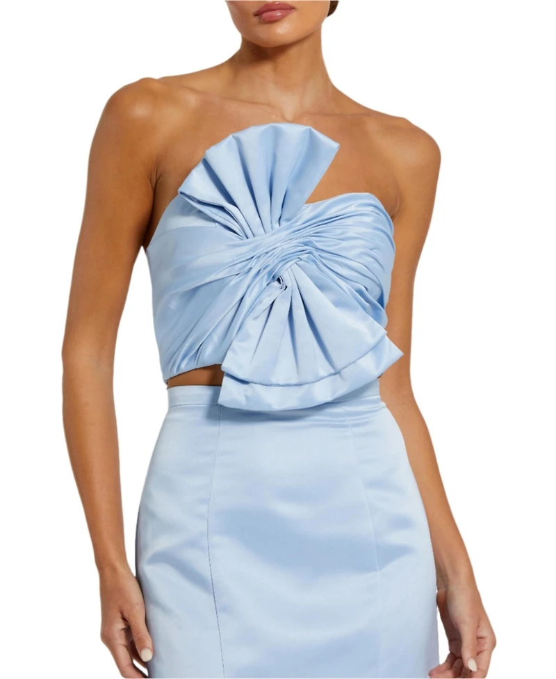 Mac Duggal Women's Strapless Bow Top and Mermaid Skirt 2 Piece Set