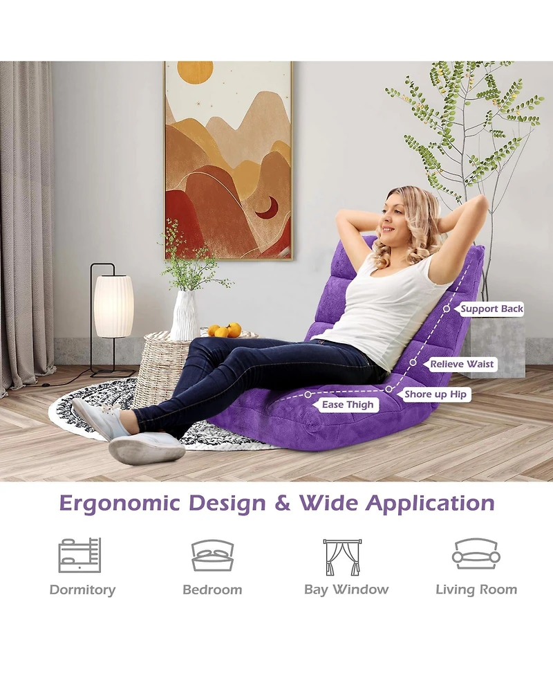 Adjustable 14-position Cushioned Floor Chair