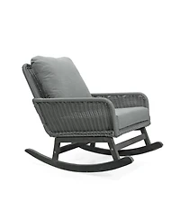 Streamdale (Set of 2) Contemporary Minimalist Gray Wicker Rocking Chair