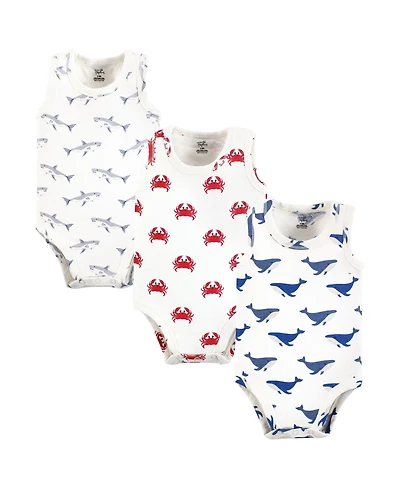 Touched by Nature Baby Boys Organic Cotton Sleeveless Bodysuits