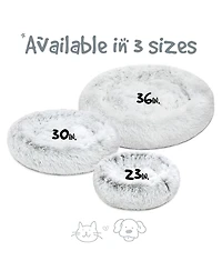 Faux Fur Self Warming Indoor Round Donut Cuddler Pet Mat