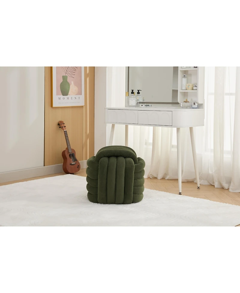Streamdale Modern Chenille Knot Ottoman Stylish and Comfortable Seat