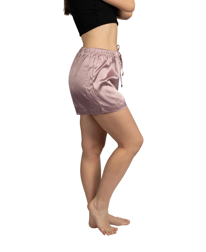 Tahari Women's 2-Pack Satin Drawstring Pajama Lounge Shorts