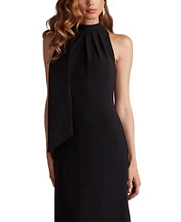Tadashi Shoji Women's Sims Taffeta Shoulder Bow Halter Gown Hibiscus