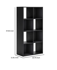 8-Cube Storage Bookcase – Tall Wooden Organizer for Books & Decor