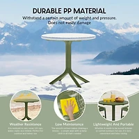 Modern 5-Piece Resin Round Patio Dining Table Set with Stackable Chairs