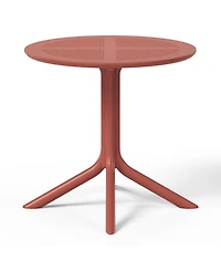 5-Piece Modern Patio Round Dining Table Set with Stackable Chairs