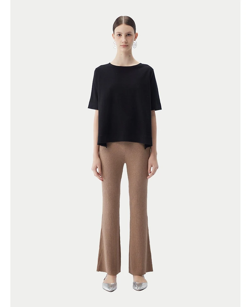 Gobi Cashmere Women's Box-Cut Cotton Silk Blend T-Shirt
