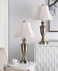 StyleCraft Home Collection 30.5" Traditional Metal Table Lamp, Set of 2
