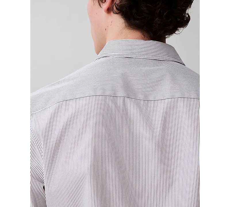 Calvin Klein Men's Stretch Striped Slim-Fit Dress Shirt